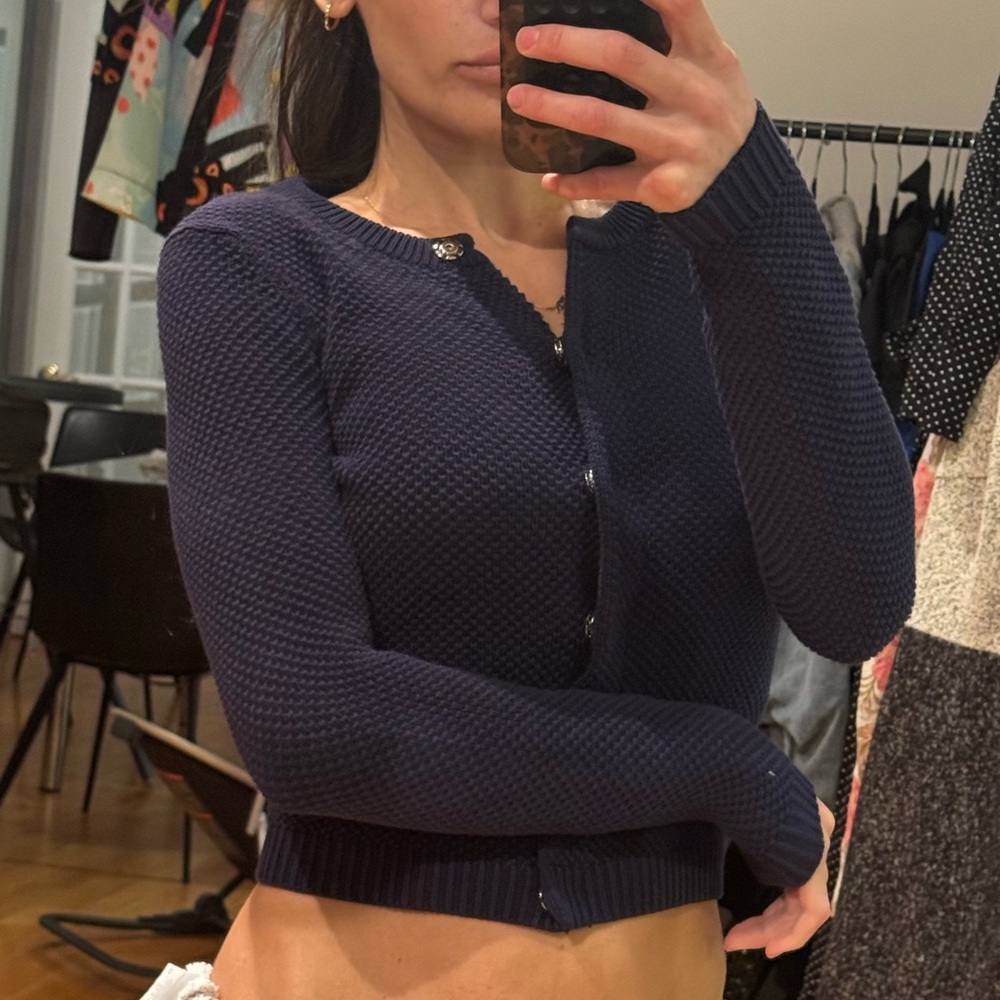 Hugo boss Navy chunky cropped  Cardigan